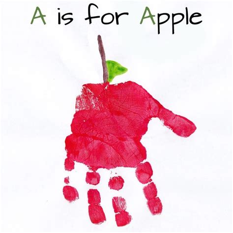 a is for apple handprint craft